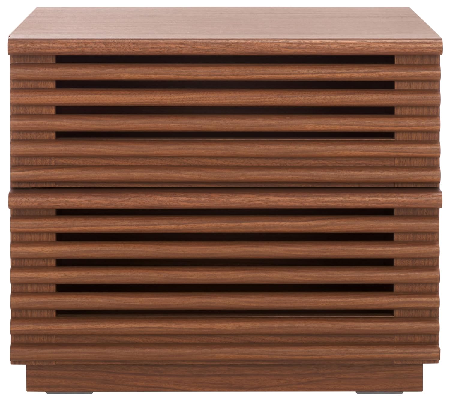 Solid Wood Nightstand 2 Drawers - Table de chevet Averi en noyer