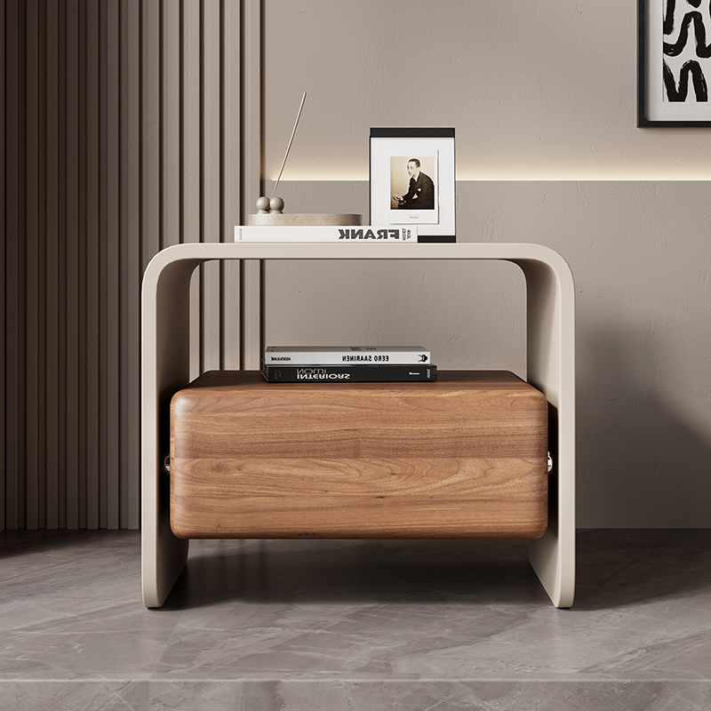Solid Wood Nightstand 2 Drawers - Meubles de luxe en bois massif,