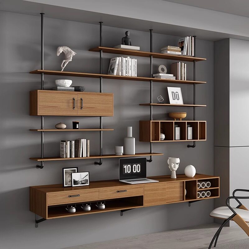 Bedroom Furniture - Bureau flottant moderne en bois massif,