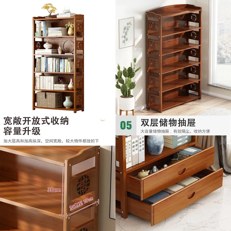 Bedroom Furniture - Étagère en bois massif, étagère de