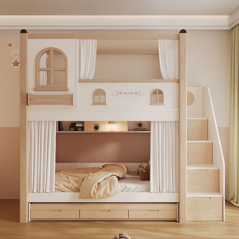 Bunk Bed With Stairs And Slide - Lit superposé pour enfants avec toboggan