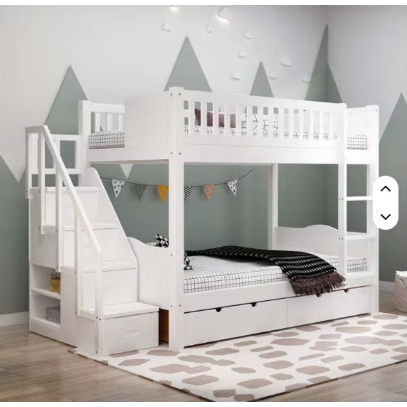 Bunk Bed With Stairs And Slide - Lit superposé double pour enfants en