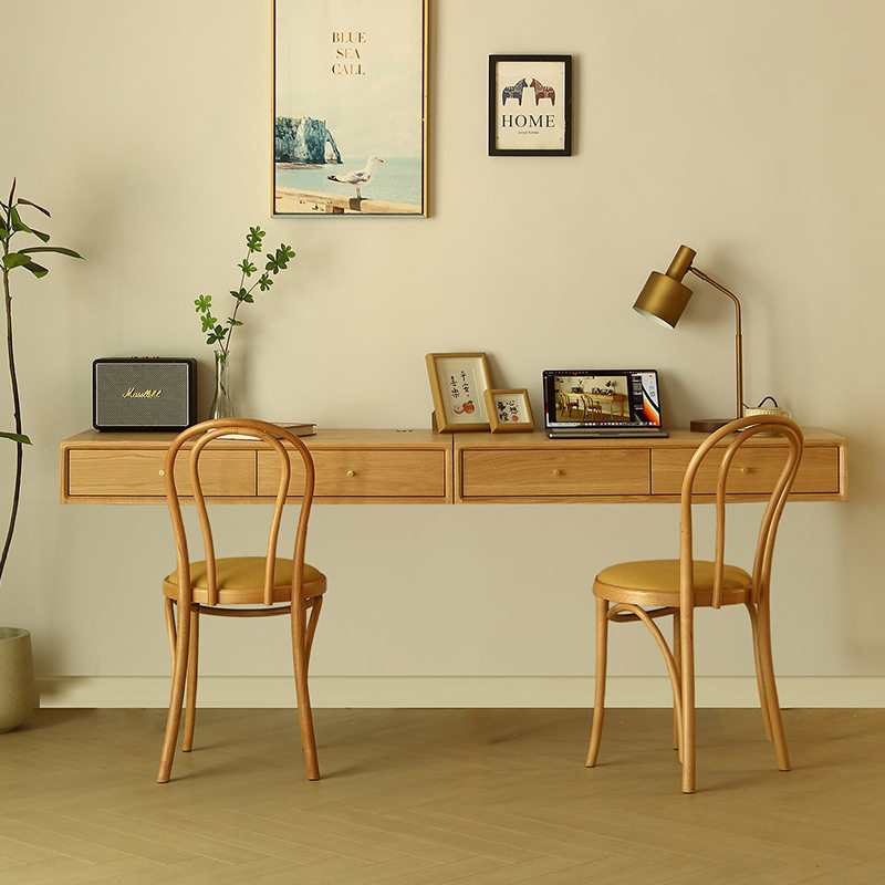 Bedroom Furniture - Bureau flottant design nordique en bois