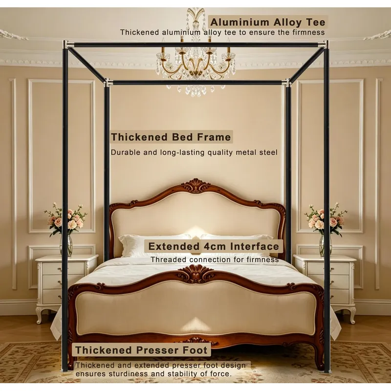 Cadre de lit à baldaquin en ac - Canopy Bed Frame Metal Queen avis et prix