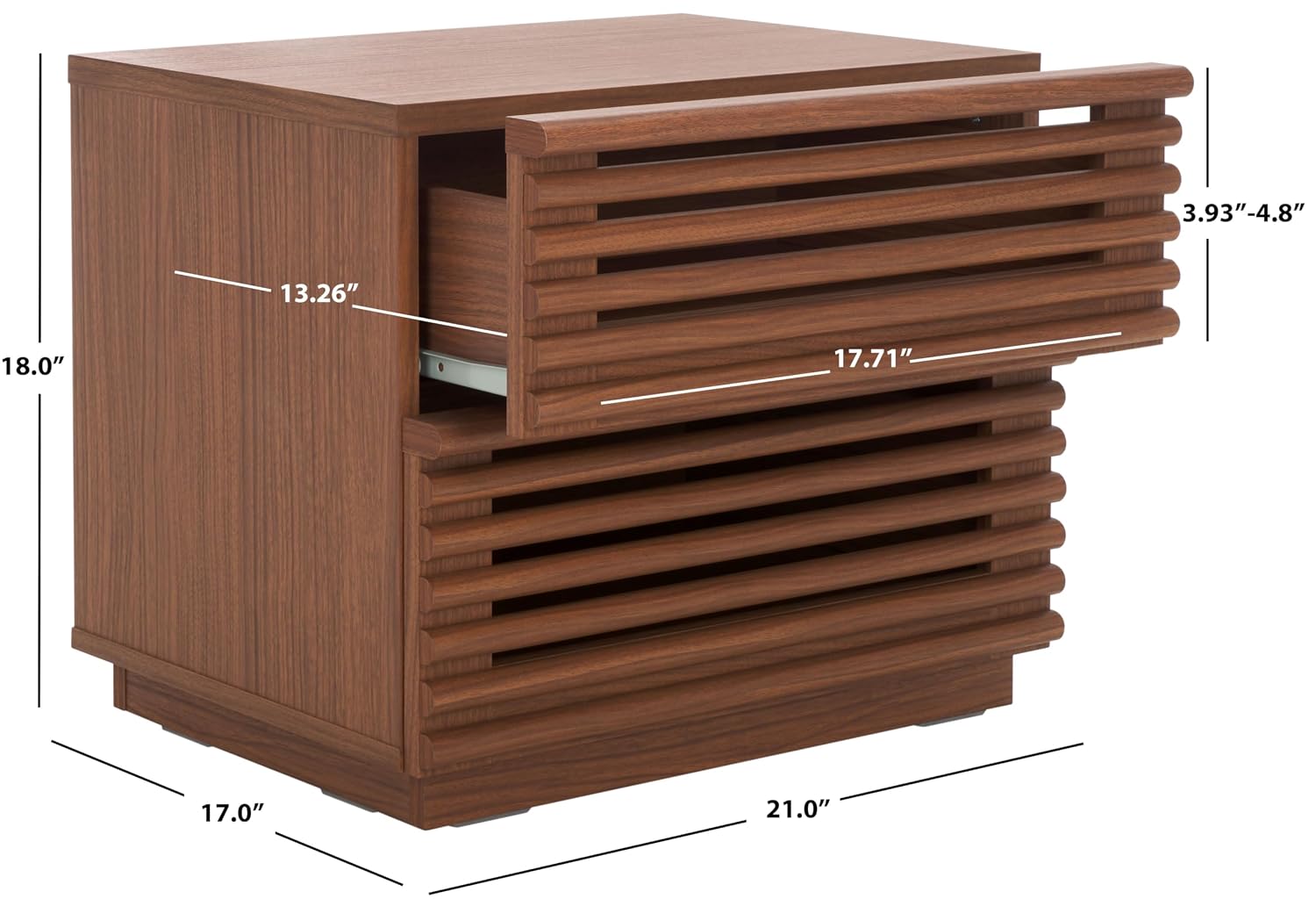 Table de chevet Averi en noyer - Solid Wood Nightstand 2 Drawers avis et prix