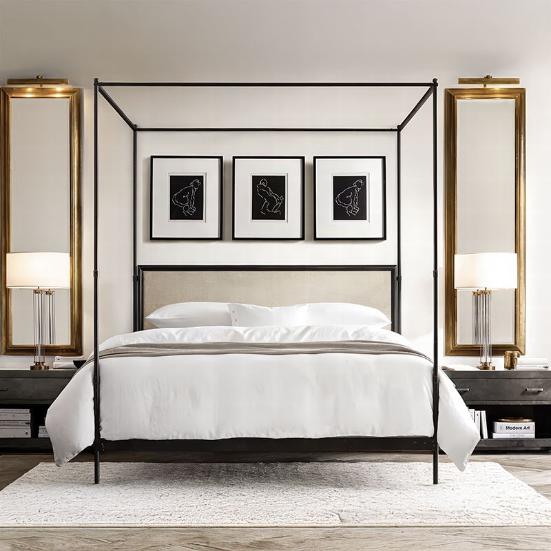 xx-Cadre de lit en métal de st - Canopy Bed Frame Metal Queen avis et prix