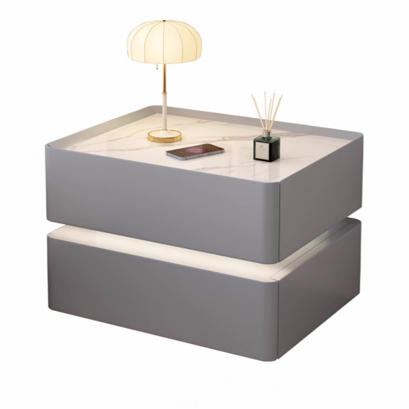 Table de chevet intelligente e - Solid Wood Nightstand 2 Drawers avis et prix