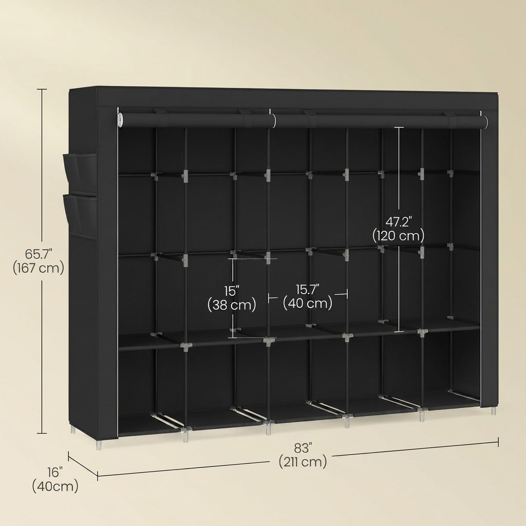 Armoire portable extra large d - Wardrobe Closet Portable Fabric Cover avis et prix