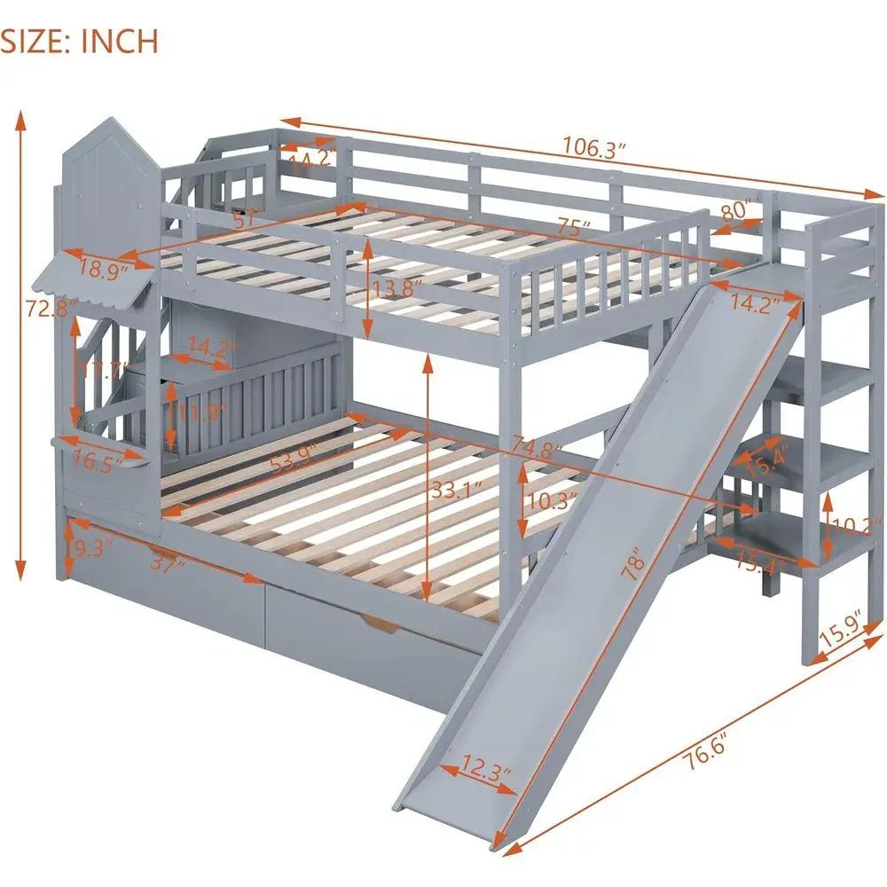 Lit superposé double avec esca - Bunk Bed With Stairs And Slide avis et prix