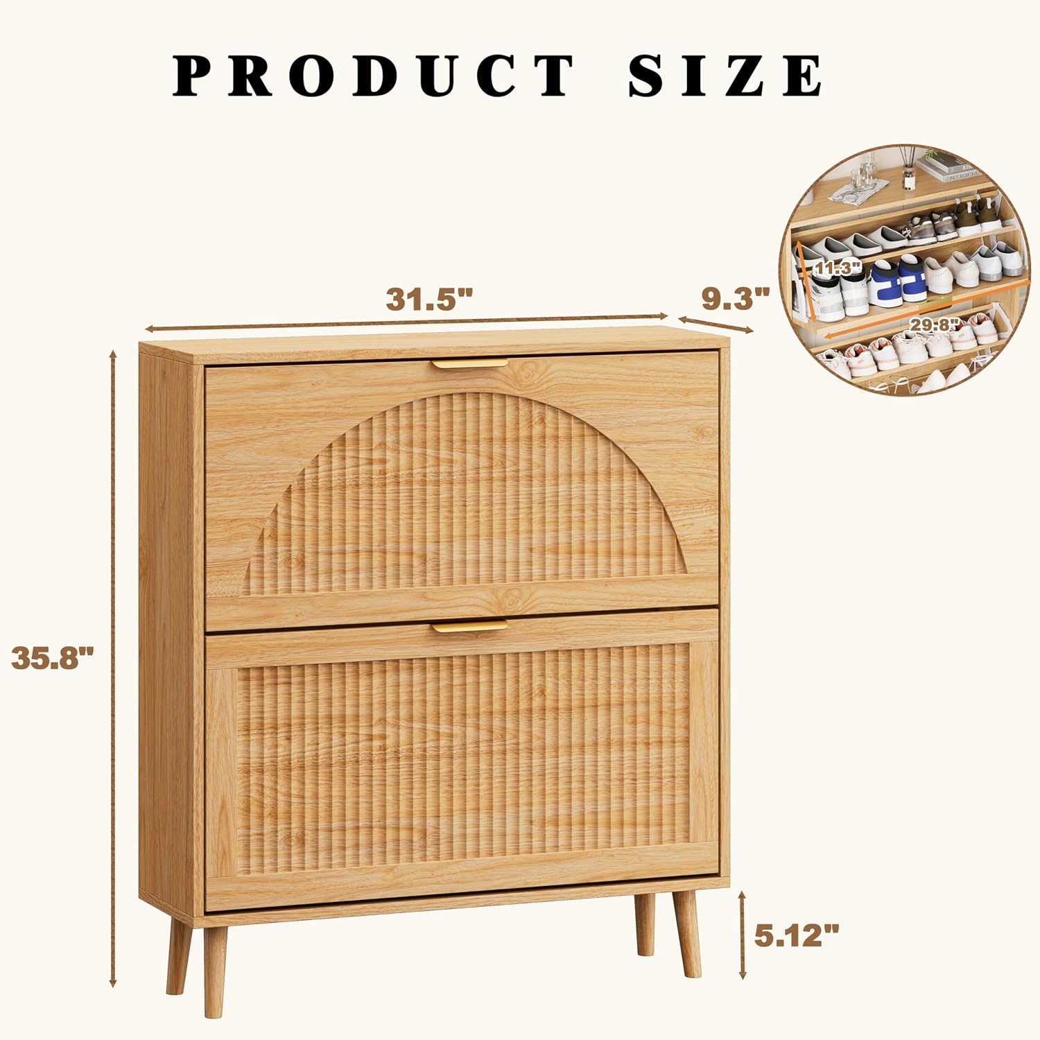 Armoire à chaussures en bois,  - Shoe Rack Cabinet Narrow Entryway avis et prix