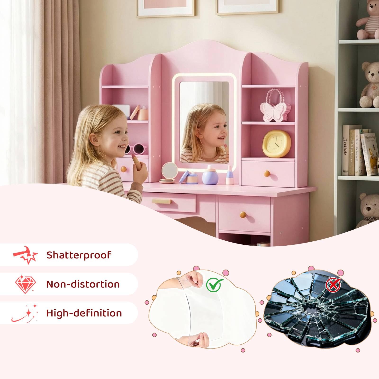 Coiffeuse pour enfants avec lu - Dressing Table Vanity With Lighted Mirror avis et prix
