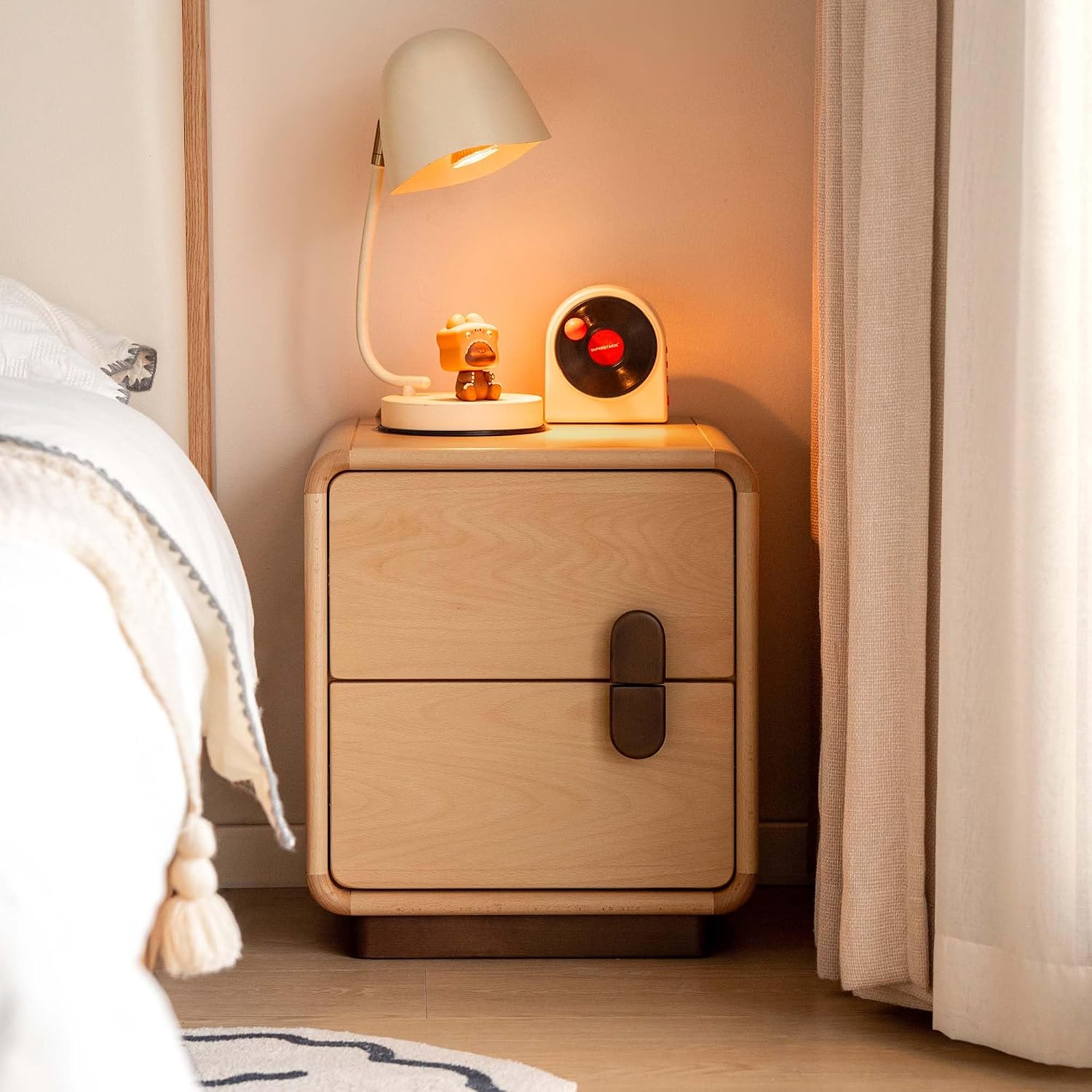 Table de chevet en bois massif - Solid Wood Nightstand 2 Drawers avis et prix