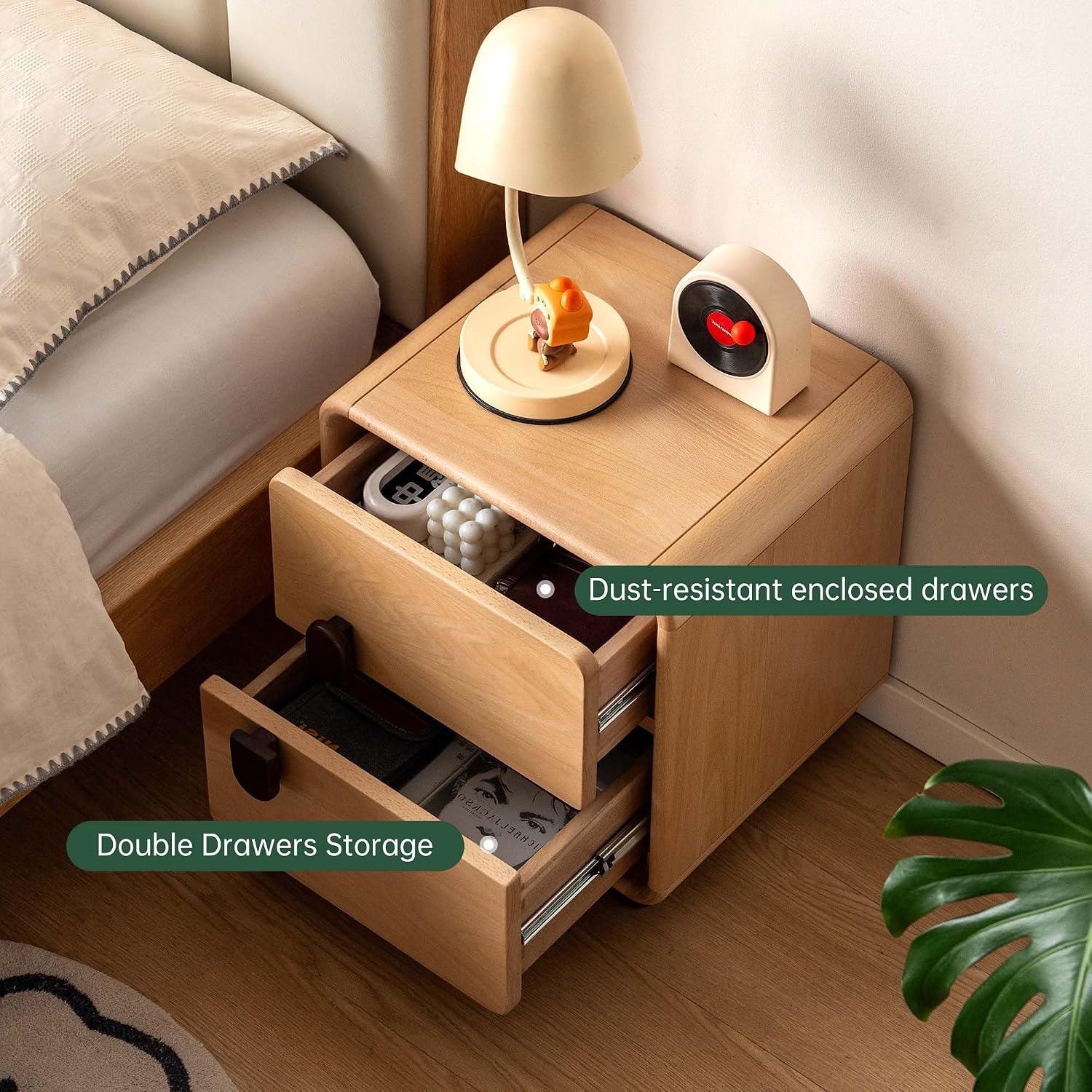 Table de chevet en bois massif - Solid Wood Nightstand 2 Drawers avis et prix