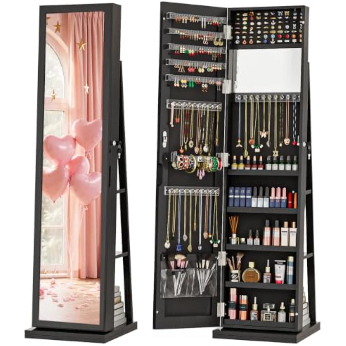 Élégante armoire à bijoux noir - Full Length Mirror Jewelry Armoire avis et prix