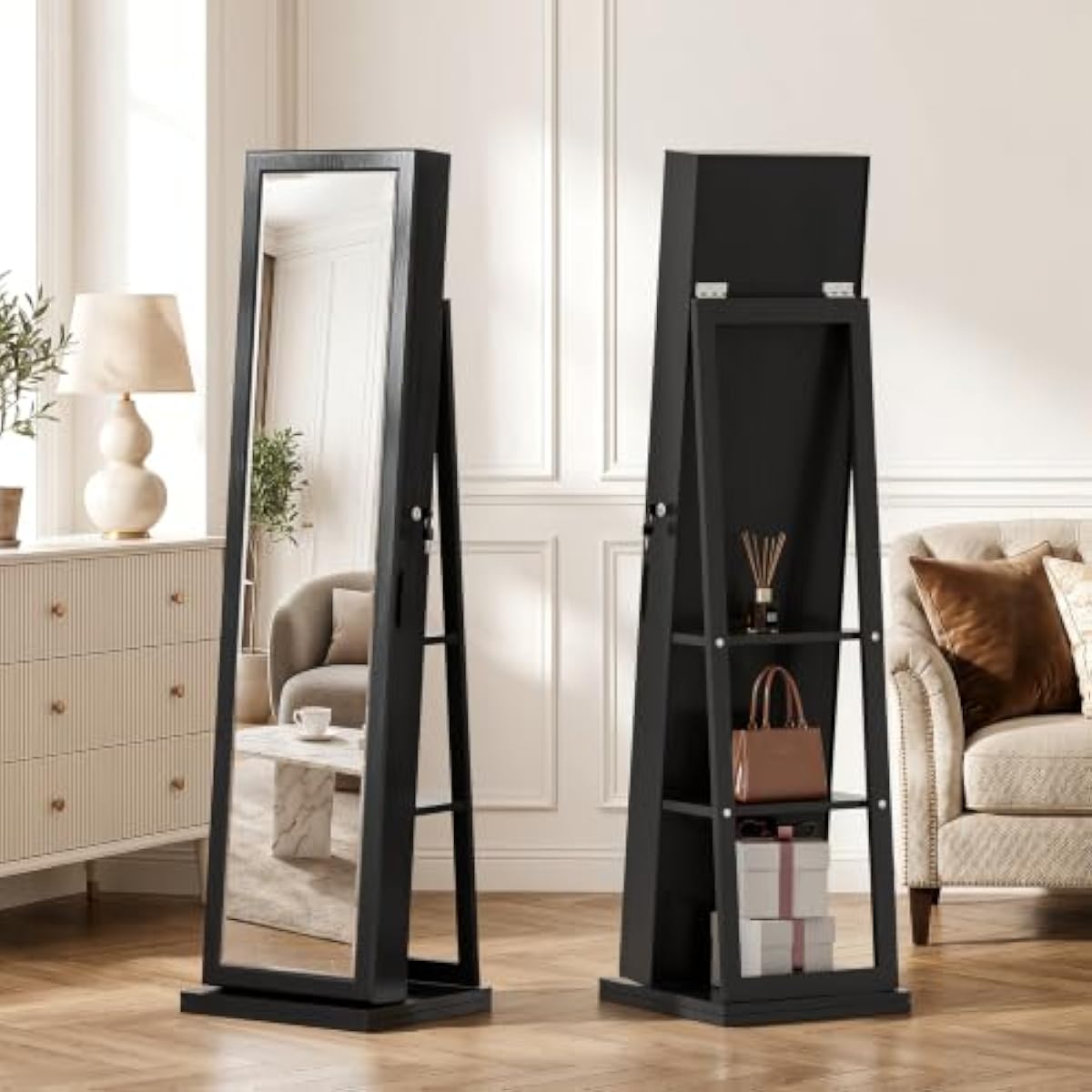 Élégante armoire à bijoux noir - Full Length Mirror Jewelry Armoire avis et prix