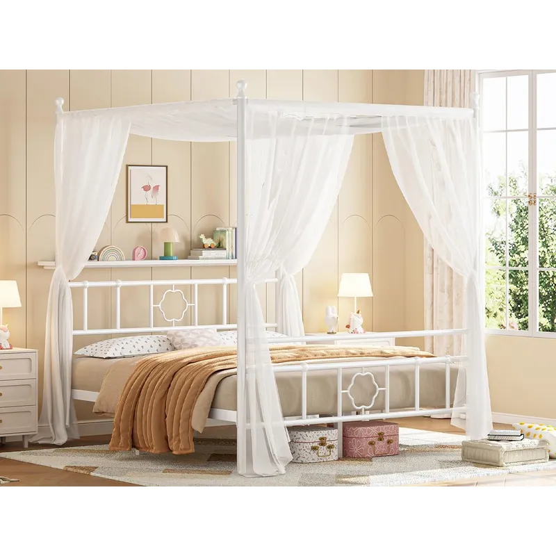 Cadre de lit à baldaquin Queen - Canopy Bed Frame Metal Queen avis et prix