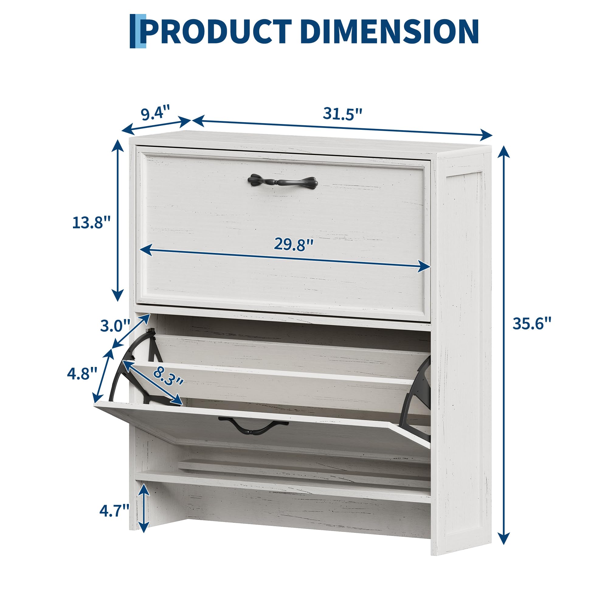 Meuble à chaussures à 2 tiroir - Shoe Rack Cabinet Narrow Entryway avis et prix