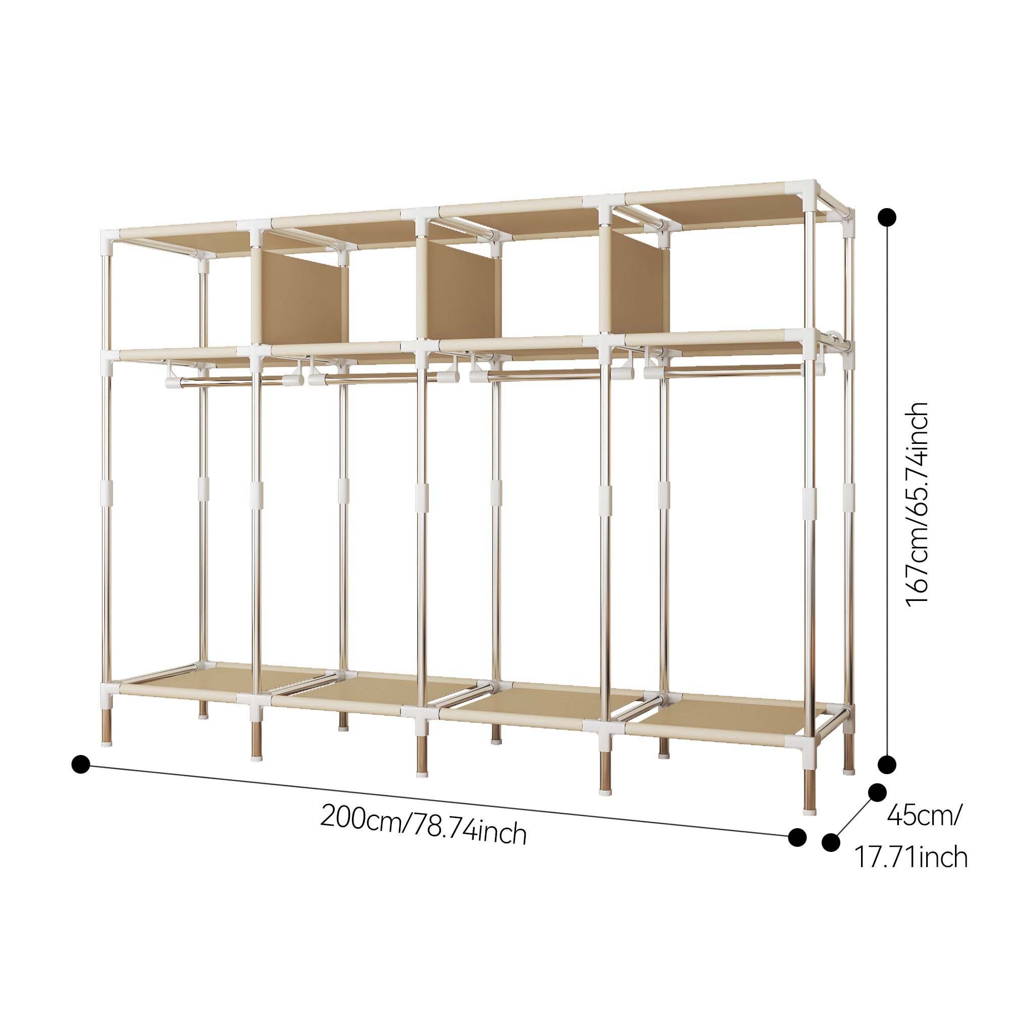 Dressing modulable de 79 pouce - Wardrobe Closet Portable Fabric Cover avis et prix