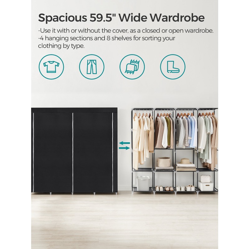 Armoire portable, organisateur - Wardrobe Closet Portable Fabric Cover avis et prix