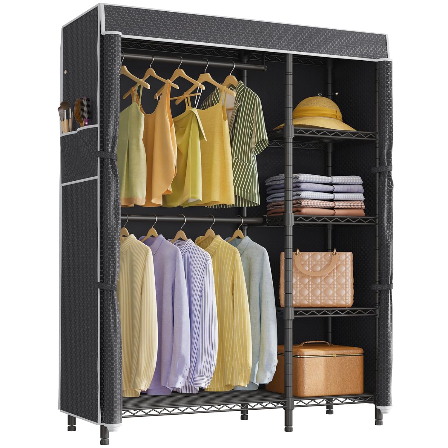 Armoire portable robuste avec  - Wardrobe Closet Portable Fabric Cover avis et prix