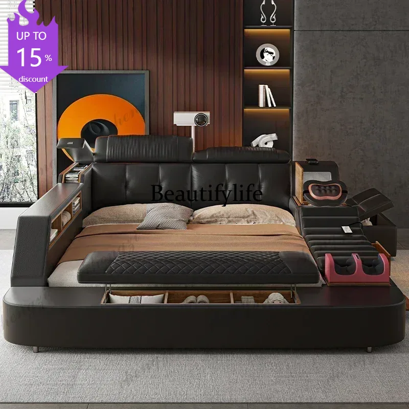 Lit double king size A182 noir - King Size Bed Frame With Storage Drawers avis et prix