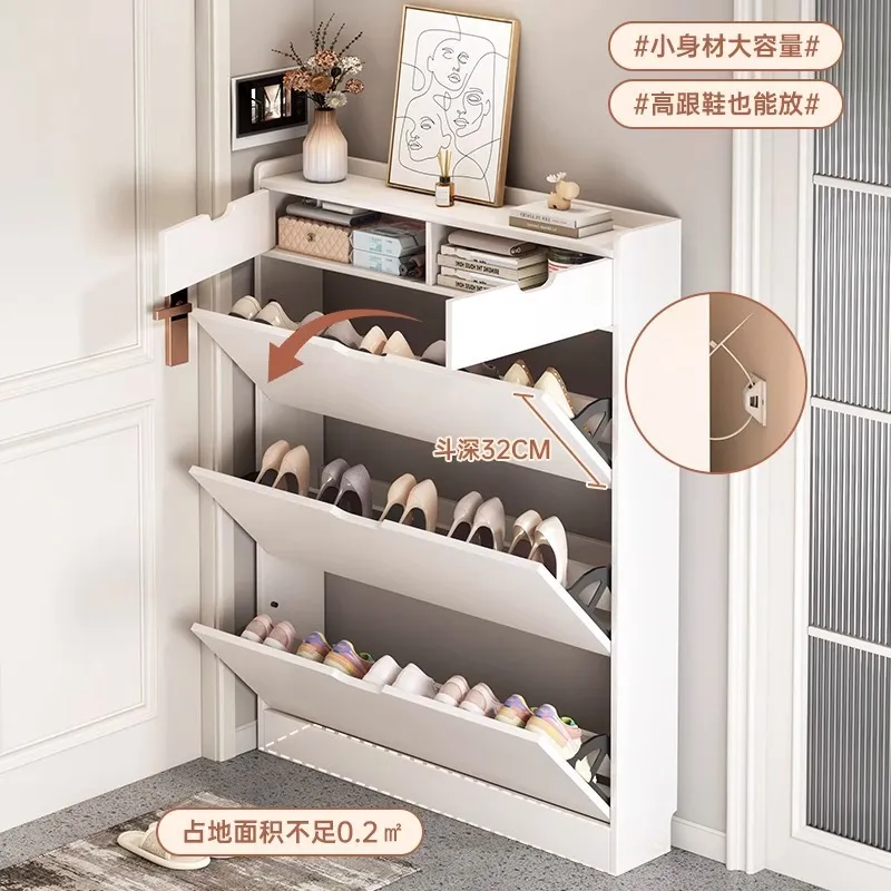 Meuble à chaussures en bois ma - Shoe Rack Cabinet Narrow Entryway avis et prix
