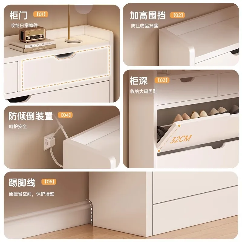 Meuble à chaussures en bois ma - Shoe Rack Cabinet Narrow Entryway avis et prix