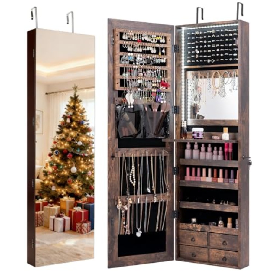 Armoire à bijoux à 47 LED pour - Full Length Mirror Jewelry Armoire avis et prix