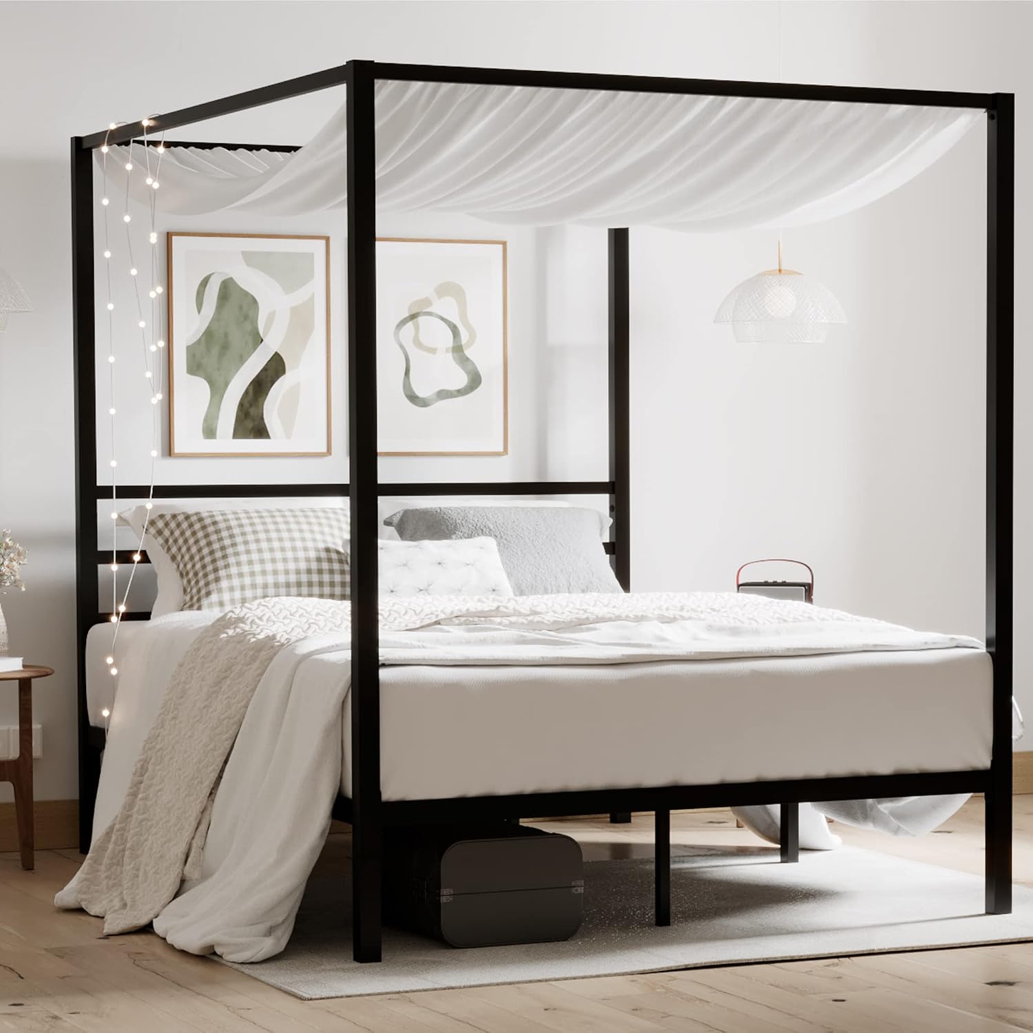 Cadre de lit à baldaquin Queen - Canopy Bed Frame Metal Queen avis et prix