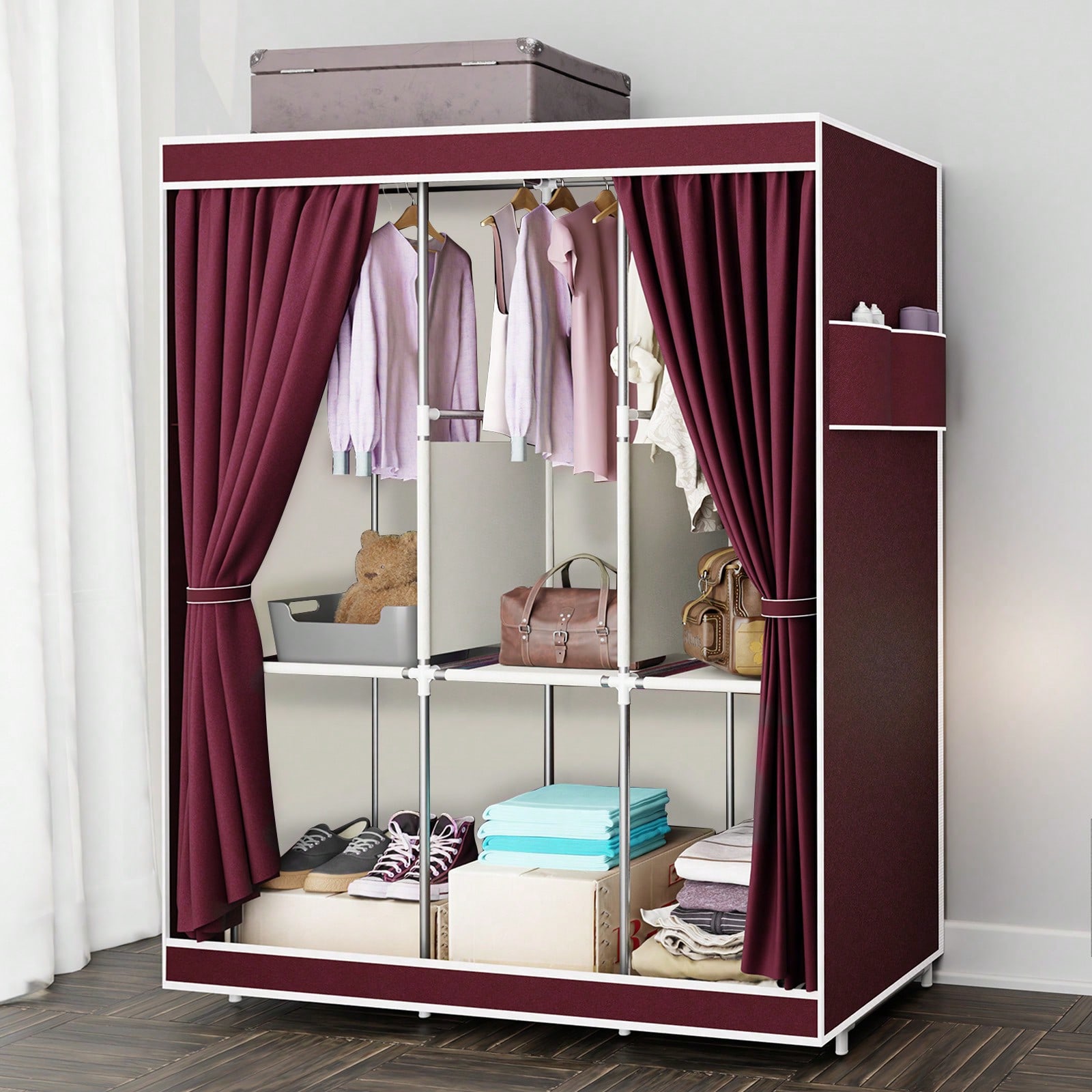 Armoire portable de 65 pouces  - Wardrobe Closet Portable Fabric Cover avis et prix